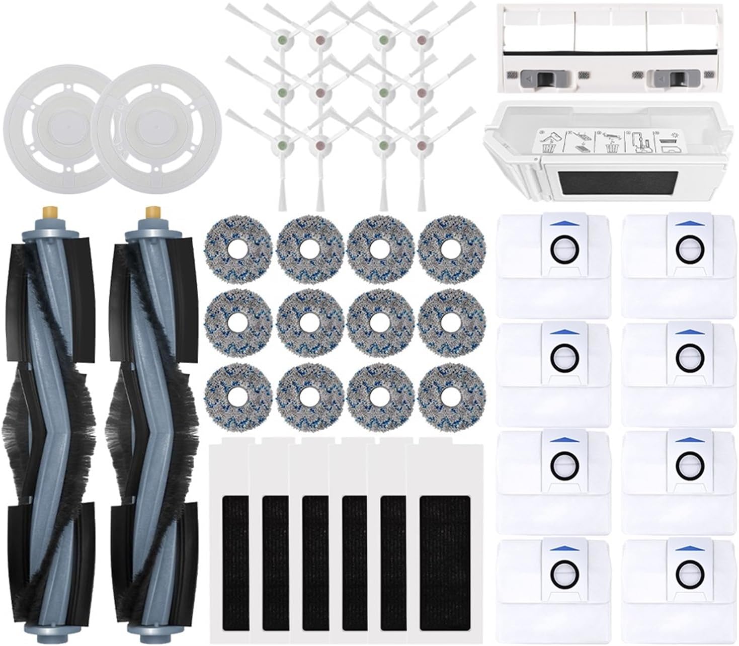 Vacuum attachment Compatible With Ecovacs Deebot T20 OMNI/T20/T20e/T20 Pro Accessories Main Side Brush Mop Cloth HEPA Filter Dust Bag Replacement Spare Parts(SET22)