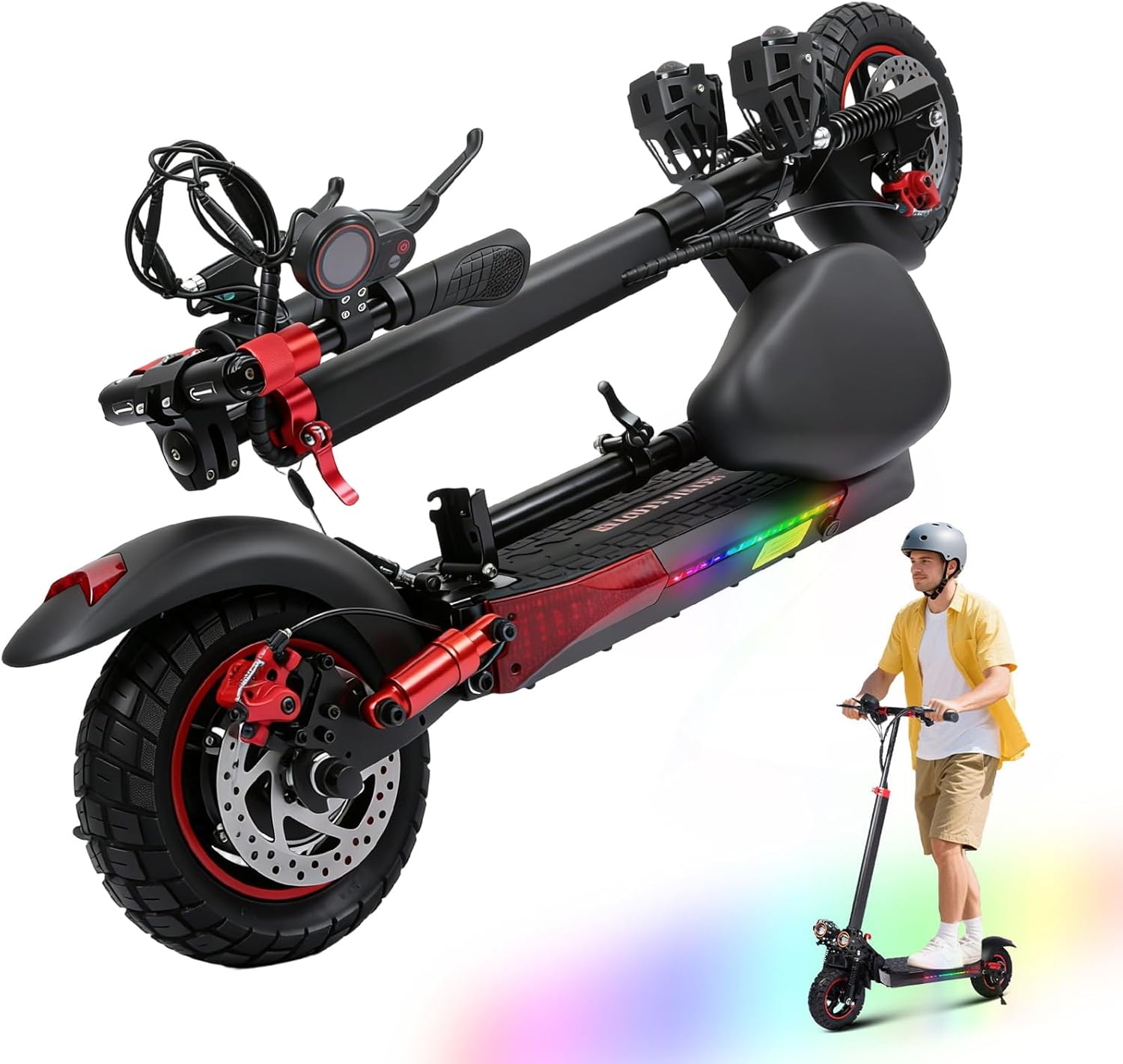 Electric Scooter Adults with Seat - 800W/1200W Motor, 28/40 Miles Long Range & 28/34 Mph Fast Electric Scooters with Seat,11