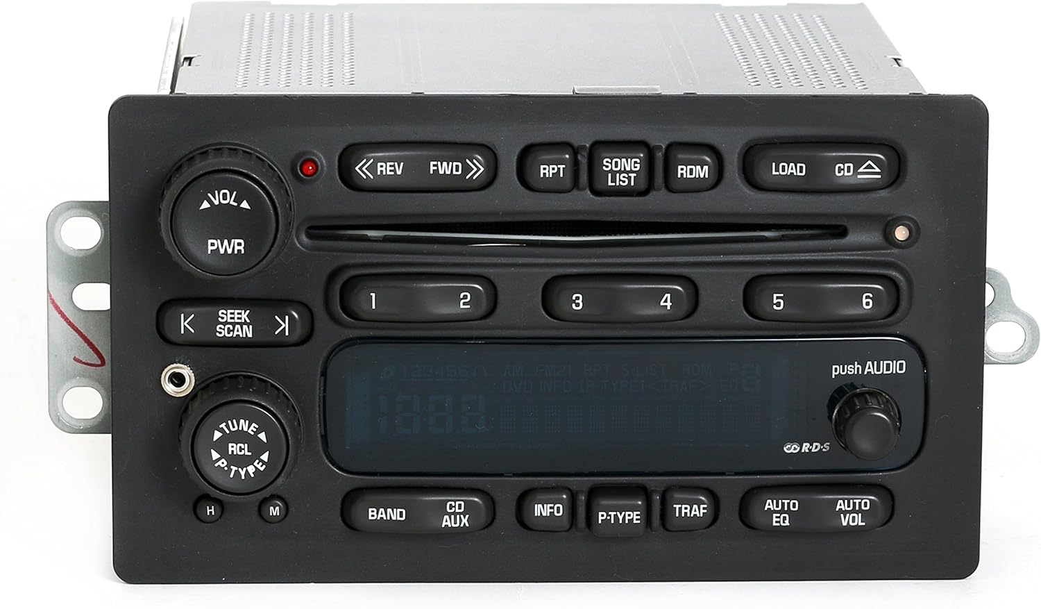 1 Factory Radio AM FM 6 CD Radio w Aux Input Compatible with 2003-05 GMC Chevrolet Truck 10357886 (Renewed)