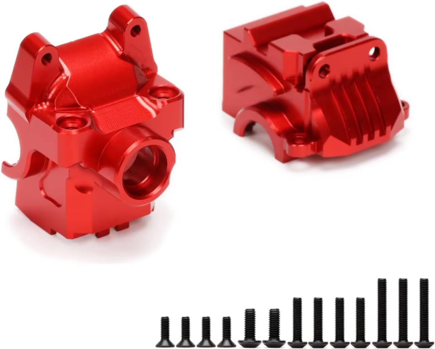 RC Crawler Transmission For TRAXXAS For Rustler For VXL 67076-4 For Hoss 90076-4 For Slash 4x4 For LCG XO-01 1/10 Metal 6881 Front Gearbox Rc Crawler Monster Truck(Red)