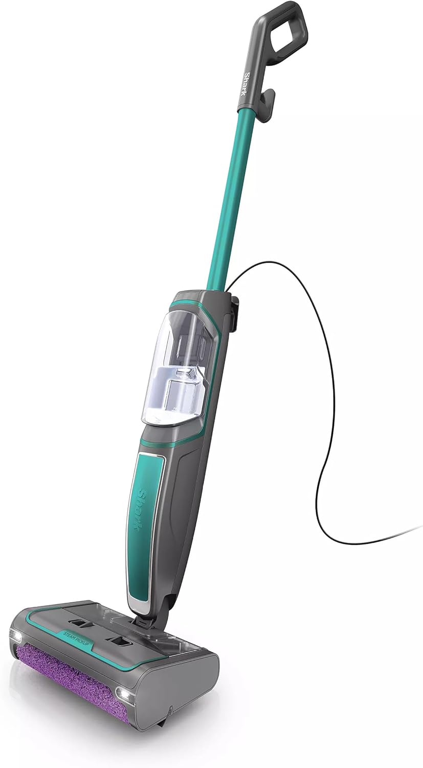 Shark Steam Pickup 3-in-1 Steam Mop Pickup Debris, Deep Scrubs, Steam, & Sanitizes Sealed Hard Floors - All At Once, Lightweight Steam Cleaner for Home with Sealed Hard Floors (Renewed) (Green)