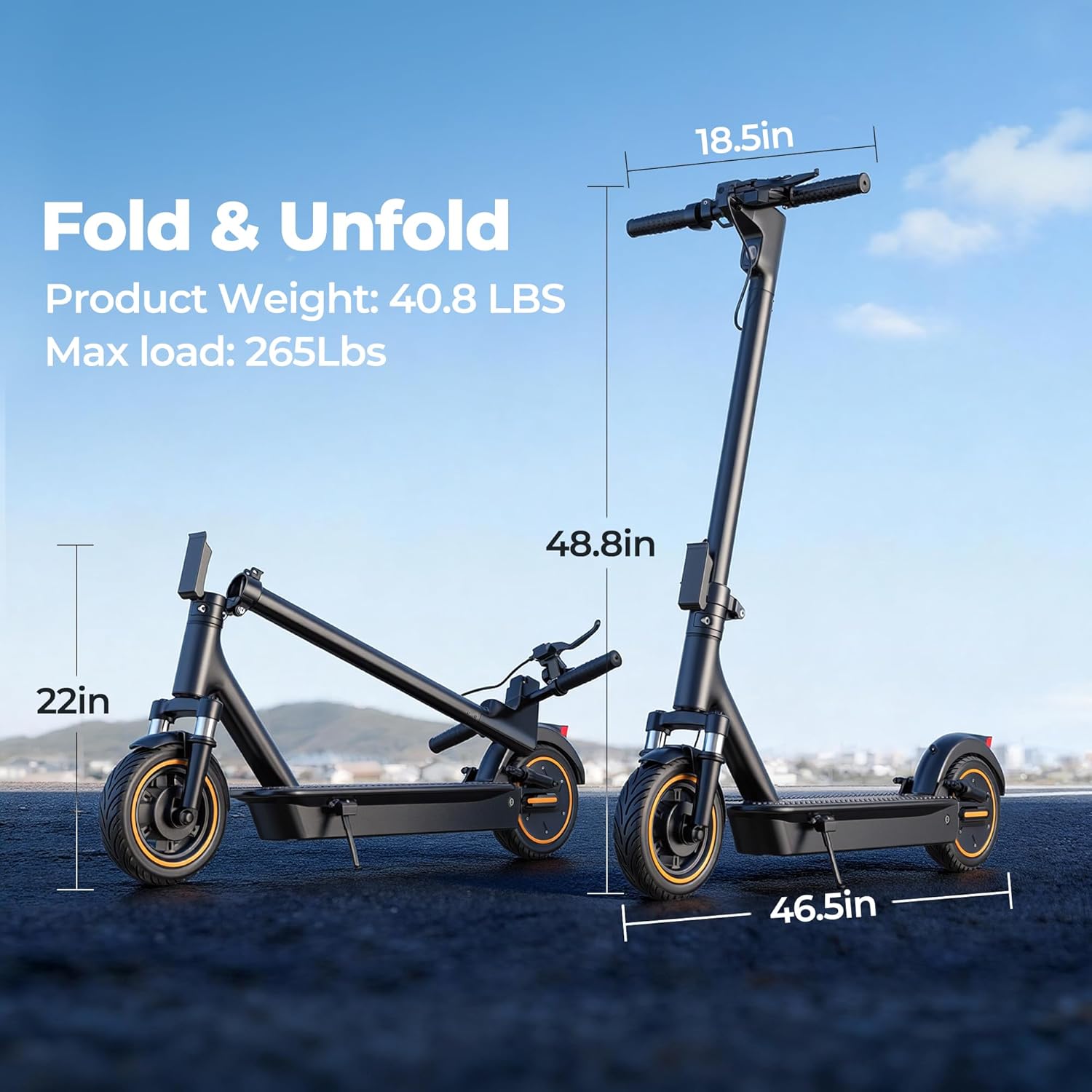 NAVIC Electric Scooter for Adults，Top Speed 19/22 MPH，Range 19/22/28 Miles，8.5”/10