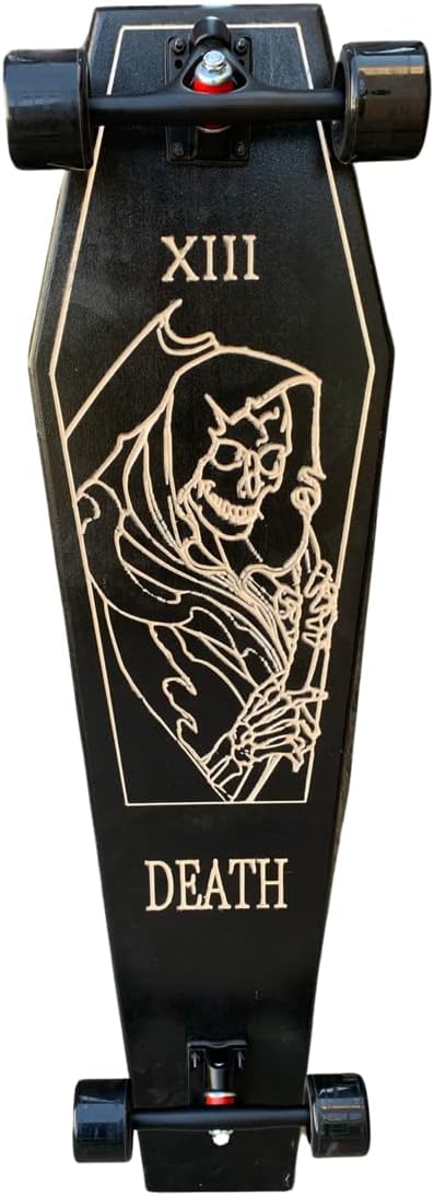 Coffin Death Tarot Black Skateboard | Longboard | 42x12 | Coffin Croozer