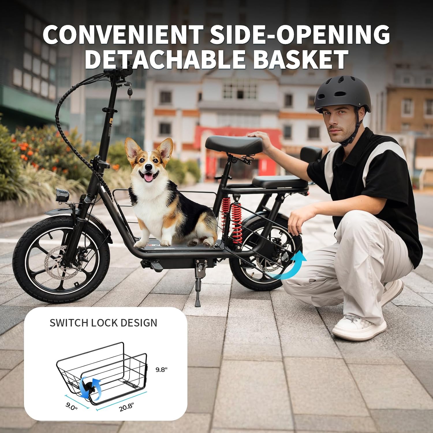 Adults Electric Scooter with Seat, 12.5