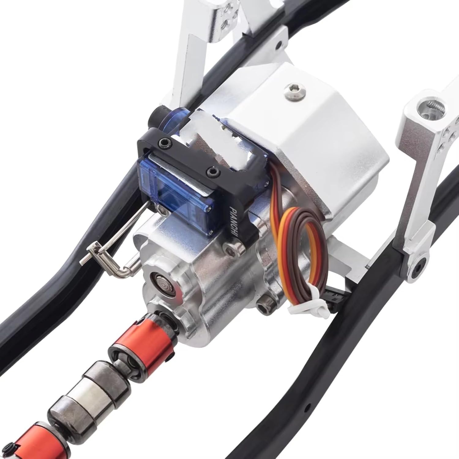 RC car Components Compatible with Axial for SCX10 90046 1/10 RC Car Parts – 313mm Wheelbase Metal Frame Kit with Pre-Installed Double-Speed Gearbox