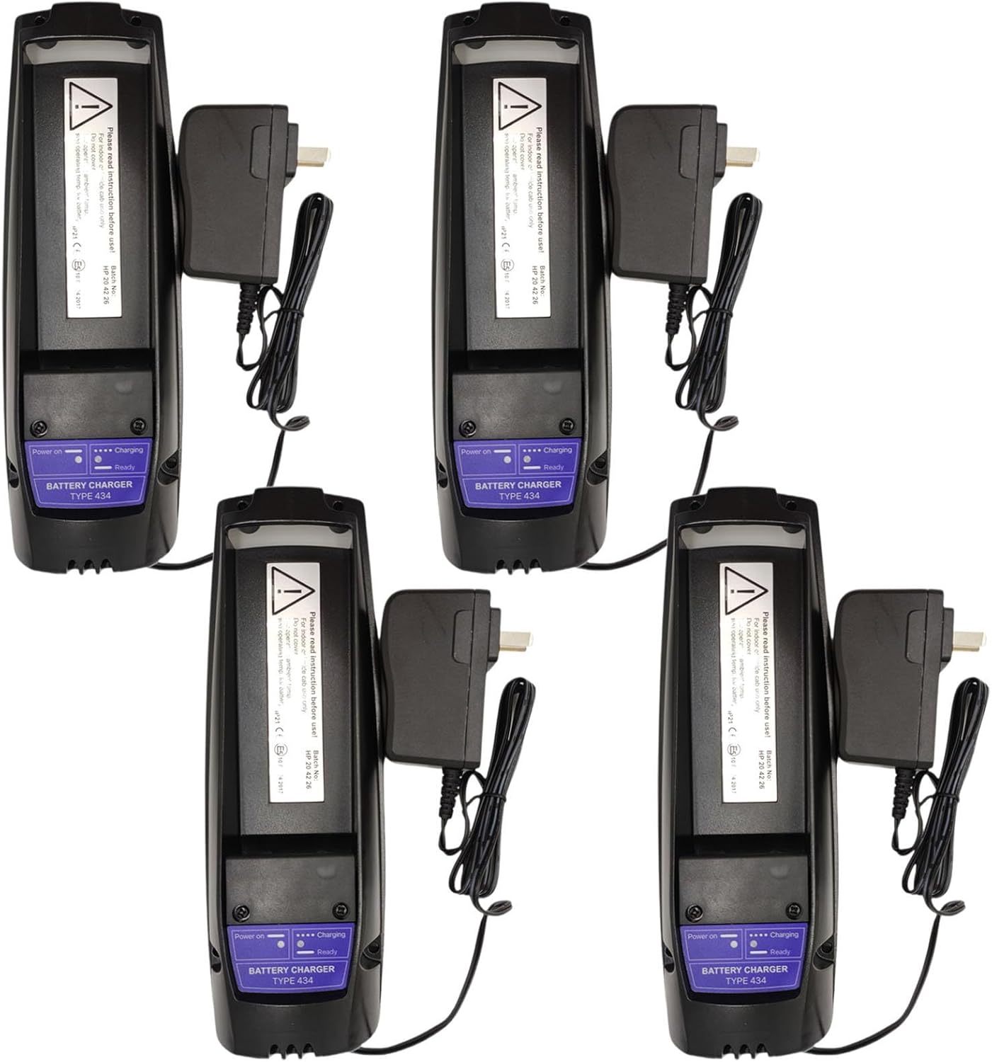 (4 Counts) Type 434 AC 100-240V Battery Charger for 7.2V Scanreco 590 960 RC400 592 593 EEA2512 RSC7220 Pump Truck Remote Control Battery (Direct Charger)