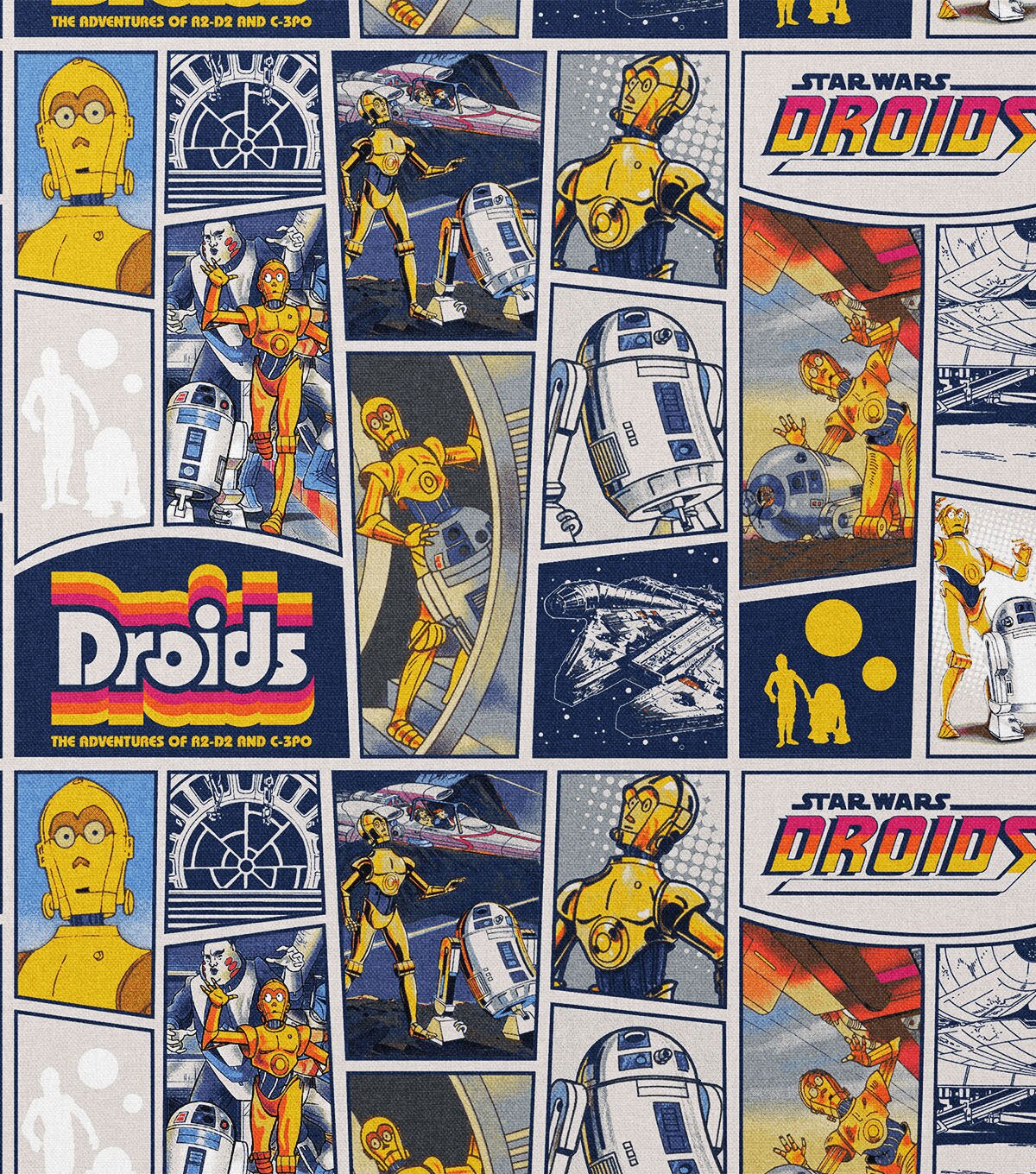 Star Wars Droids Frames Cotton Fabric