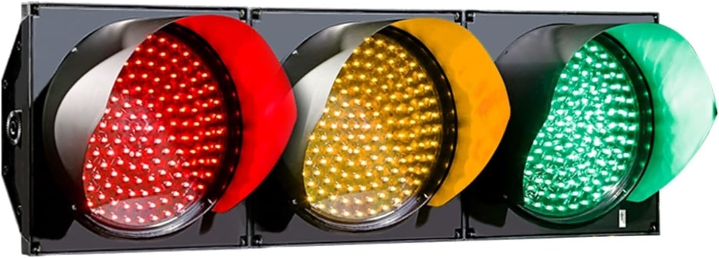 300mm(12 Inch) Industrial Traffic Light LED, Red/Green Stop and Go Light, Stop Light Lamp, Waterproof Traffic Signal Light, PC Housing, for Road, Decoration(Red,1050mm/41.33in)