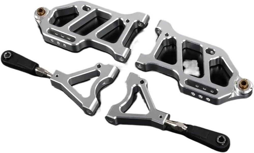 Alloy CNC Front Or Rear Suspension Arm Set Compatible For 1/6 HPI FG Compatible For Monster Hummer Truck ROFUN ROVAN Big Monster RC CAR Toys PARTS(Front Silver)