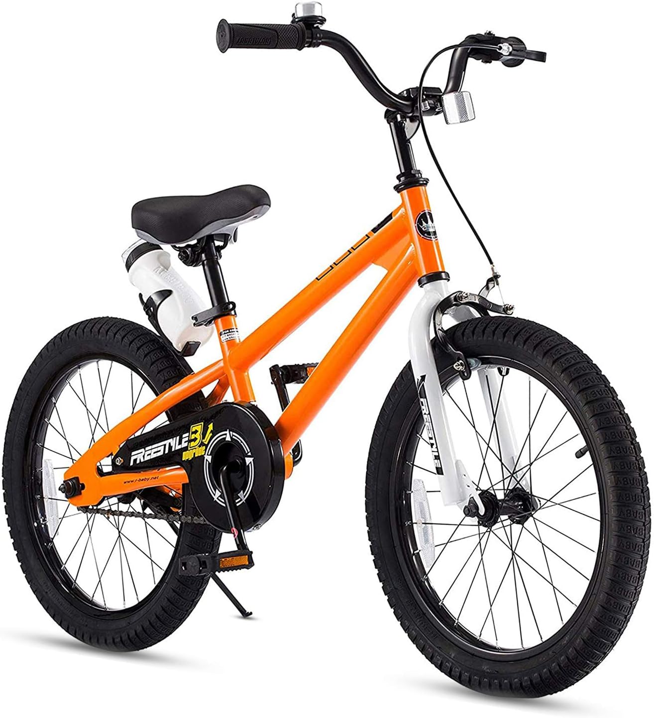 Royalbaby Kids Freestyle BMX Bicycles with Kickstand Gifts for Children Bikes 18 Inch Orange Freestyle Kid’s Bike for Boys and Girls, 20 inch with Kickstand, Red