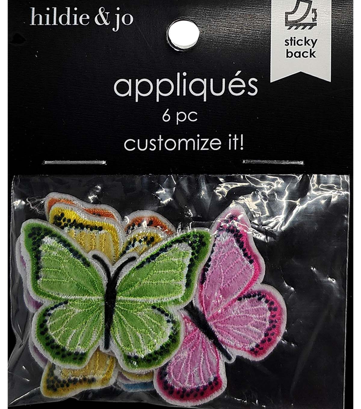 6ct Rainbow Butterfly Iron On Patches by hildie & jo