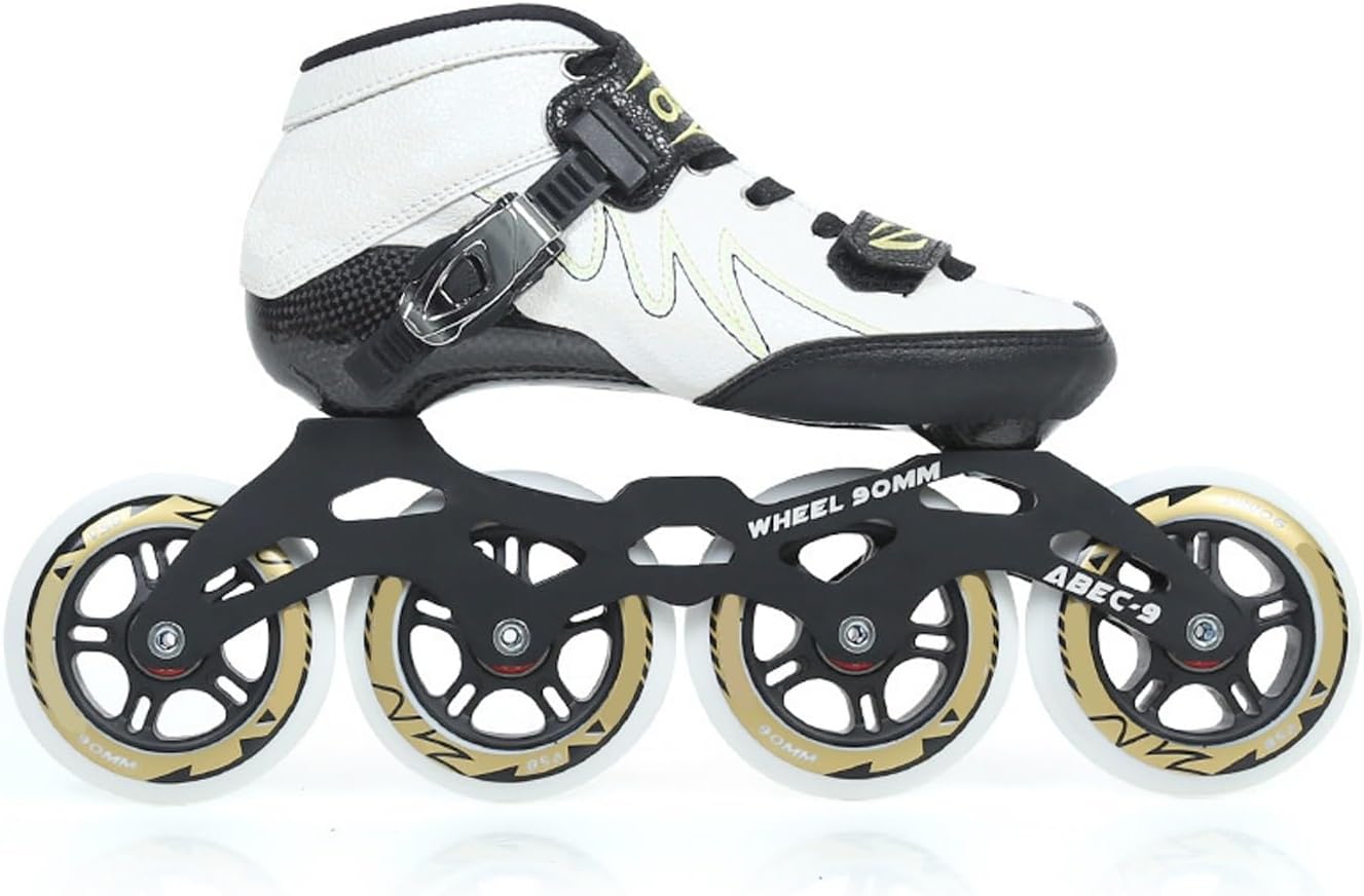 Inline Speed Skates for Men Women, High Performance Adjustable Competitive Skating, Heat Moldable Carbon Fibre Professional Speed Inline Racing Skates, Unisex