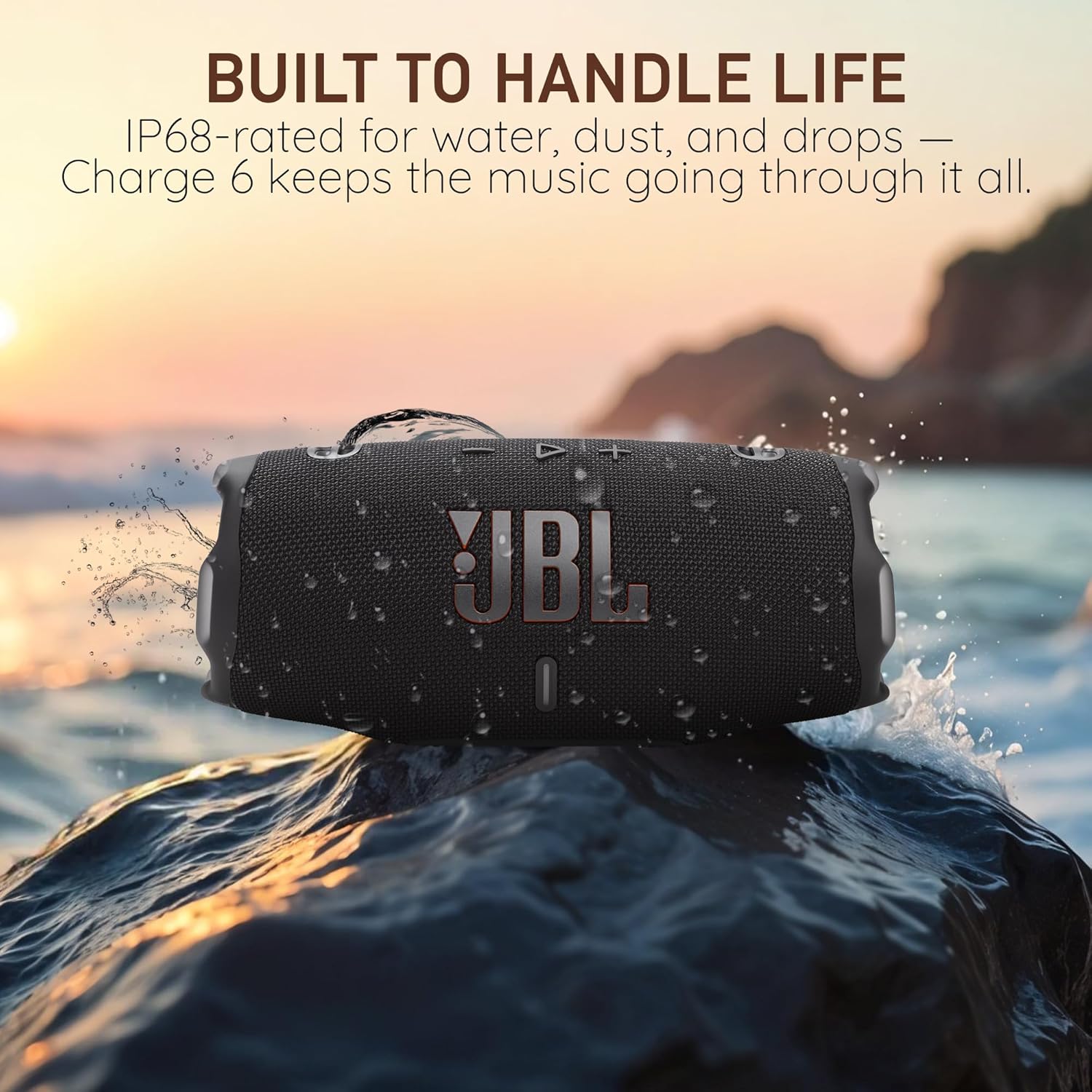 JBL Charge 6 Portable Bluetooth Speaker, IP68 Waterproof, Dustproof, Drop-Proof, AI Sound Boost, Built-in Powerbank, Carrying Strap, 28H Battery – Red – Boomph's Ultimate Performance Cloth Solution
