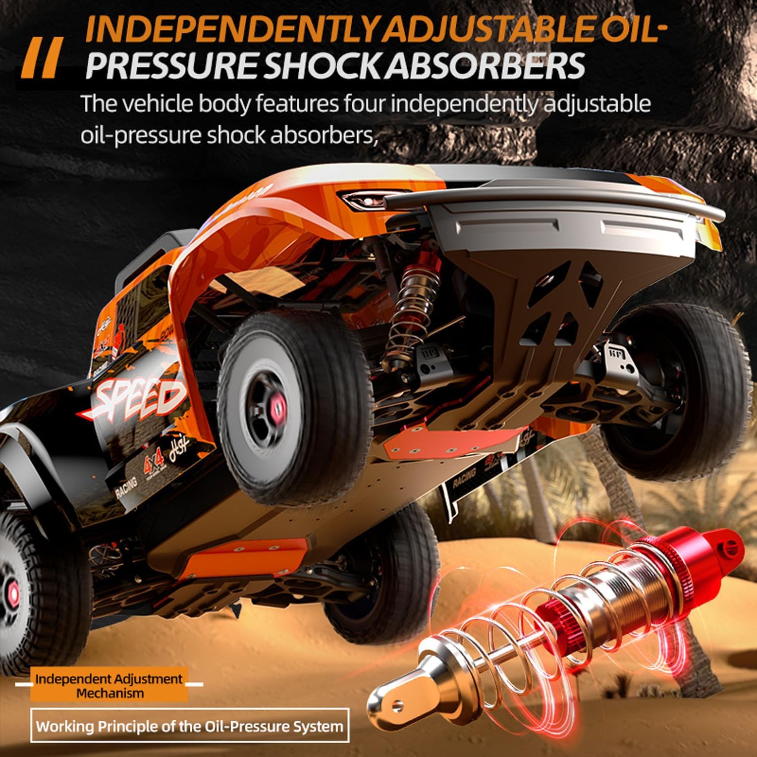 40-45KM/H 1/8 Electric RC Off Road Car C8822 RC Short Course Truck Shock Absorber Steel Drive Shafts Brushless Motor Hobby Grade Model for Adult