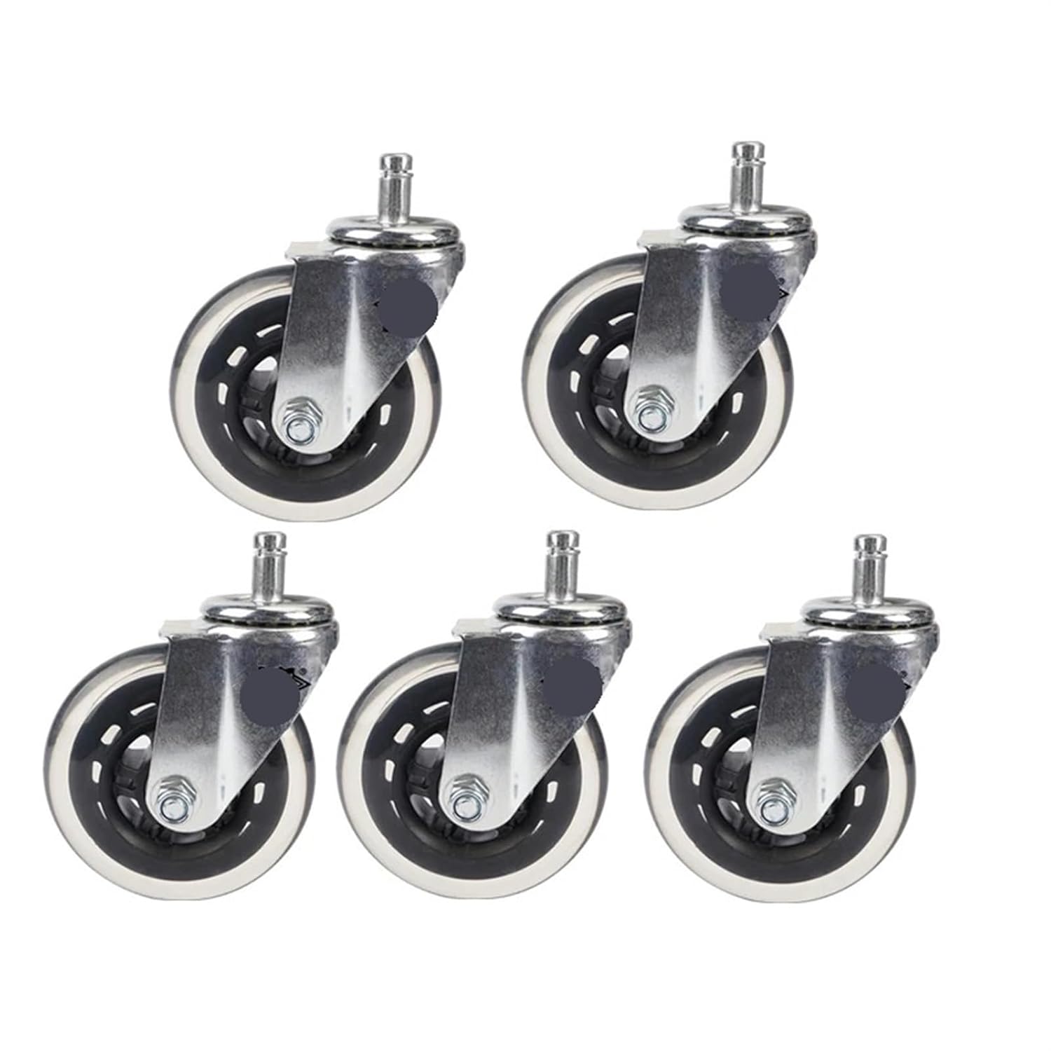 4-inch Pu Iron Line Circlip Roller Skating Wheel Scooter Twist 5Pcs