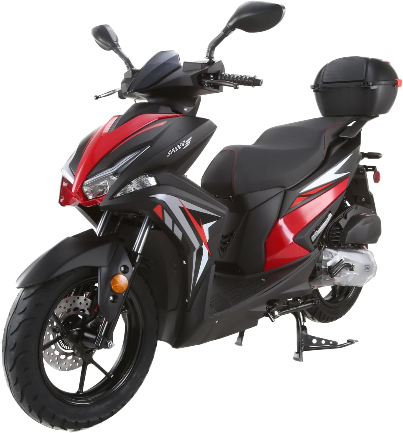 HHH SPIDER 200 EFI Street Moped Adult 200cc Scooter Motorcycle Fully Automatic Deluxe Motorscooter for adult (RED)