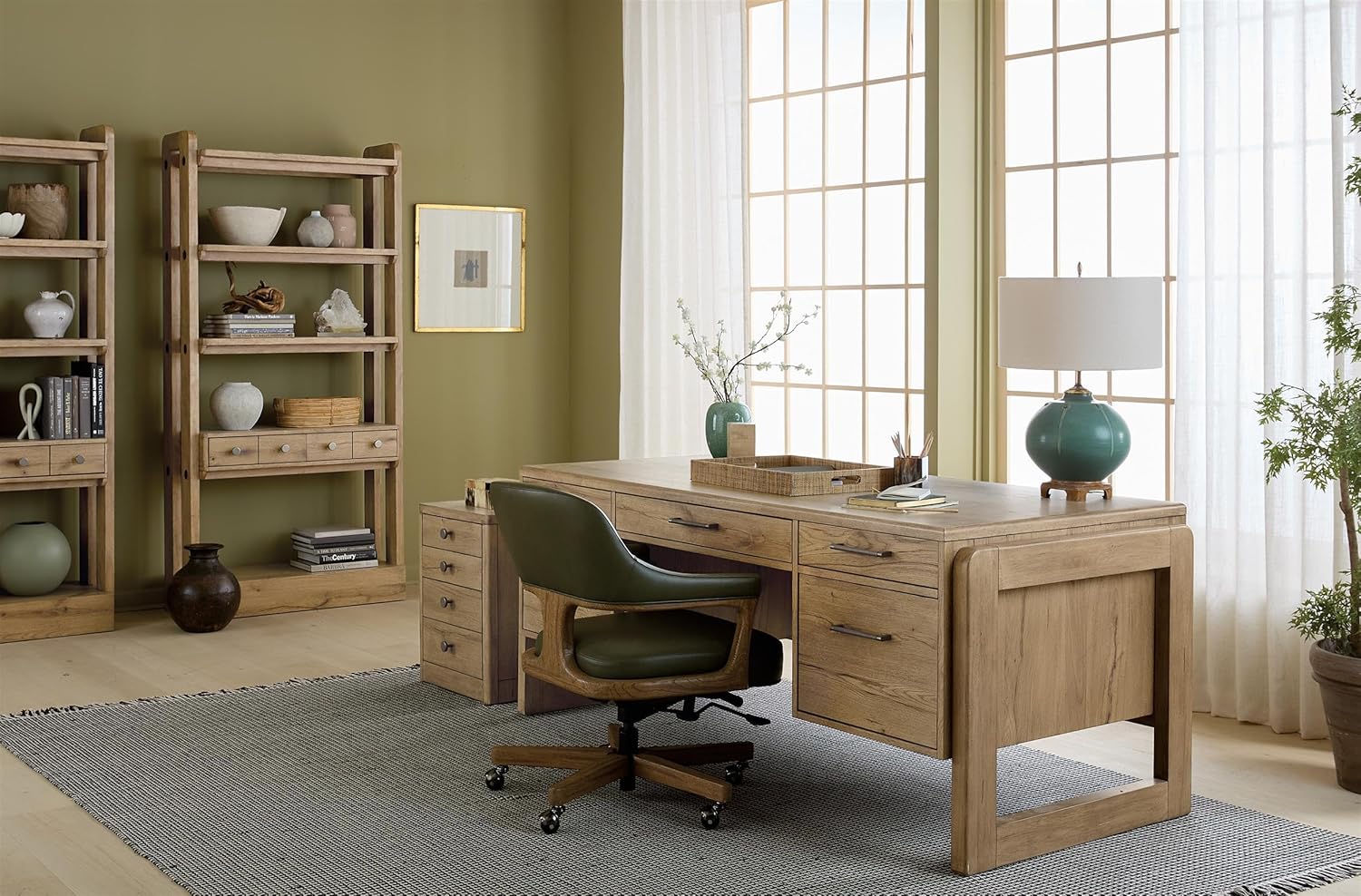 Hooker Kalamazoo Bookcase in Natural Wood Finish Furnishings