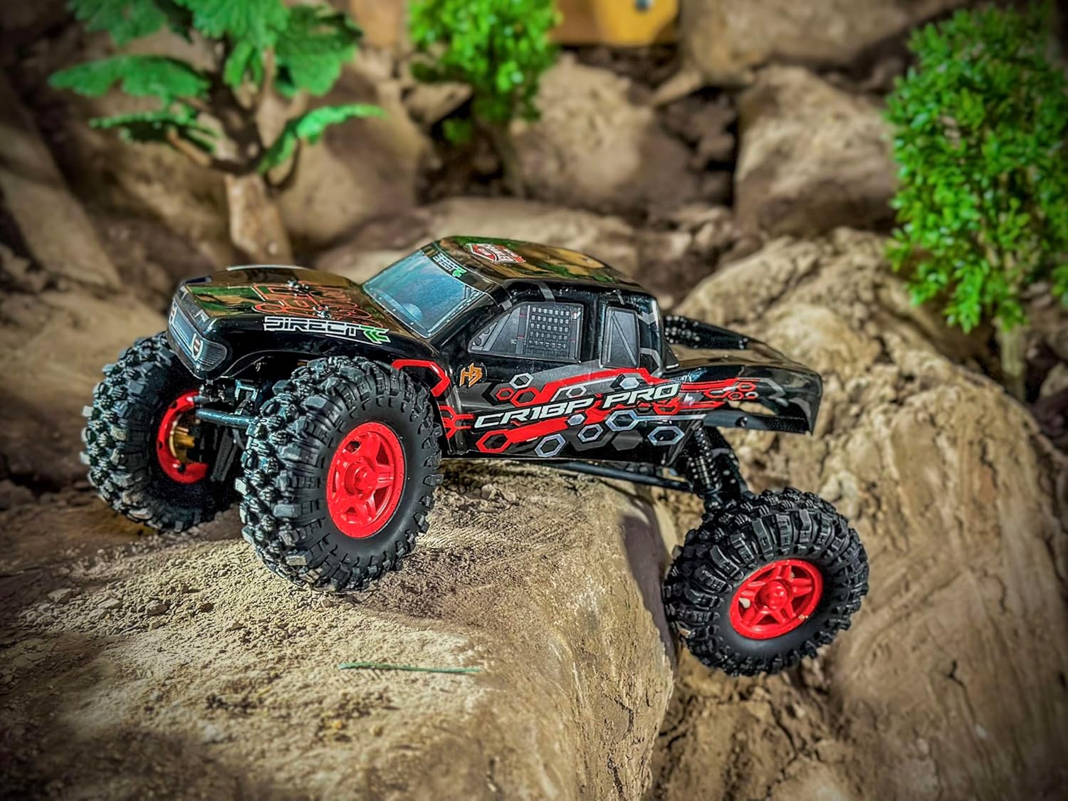 Helidirect HobbyPlus 1/18 RC Crawler - CR-18P PRO Brushless Juice Up Edition RTR w HBW Electronics, 2.4GHz 4CH TX - Remote Control Crawler, RC Rock 1/18 Full Lock 4WD Off-Road for Adults - Red