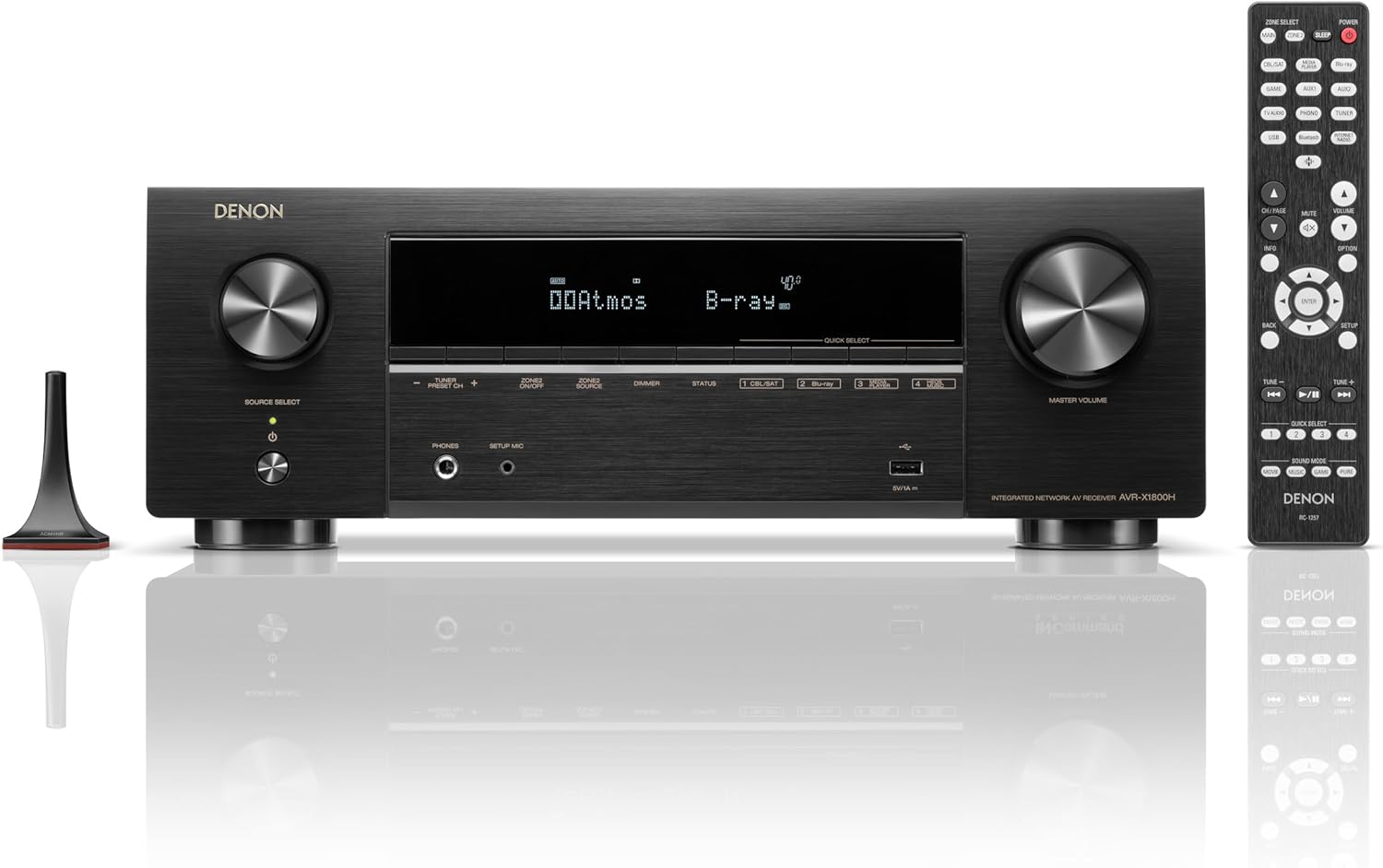 Denon AVR-X1800H 7.2 Channel AV Stereo Receiver - 80W/Channel