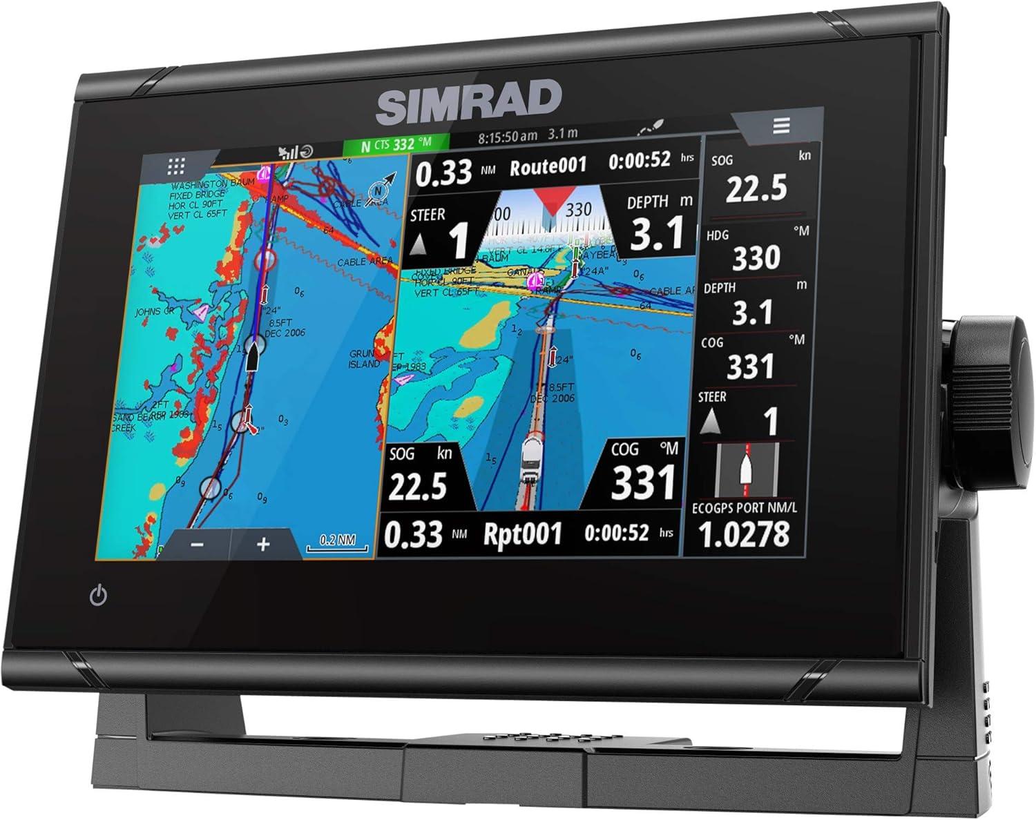 Simrad GO Chartplotter and Fish Finder, with Transducer and Radar Options, Preloaded C-MAP Discover Chart Card