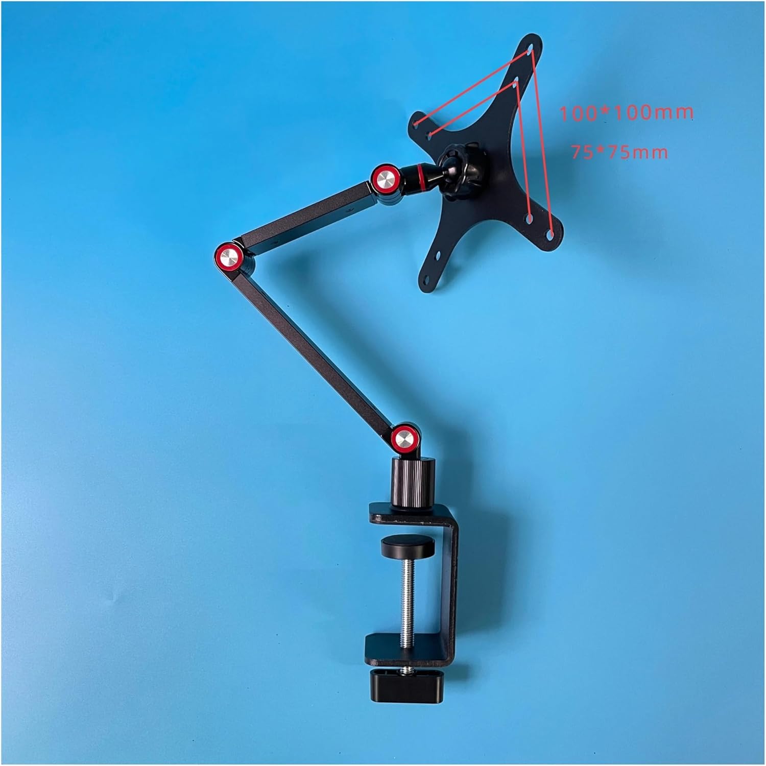 Portable Monitor Stand Aluminum Alloy Clip-on Adjustable VESA Desktop Mount Bracket for 13.3 14 15.6 17.3 Inch Screens(A)