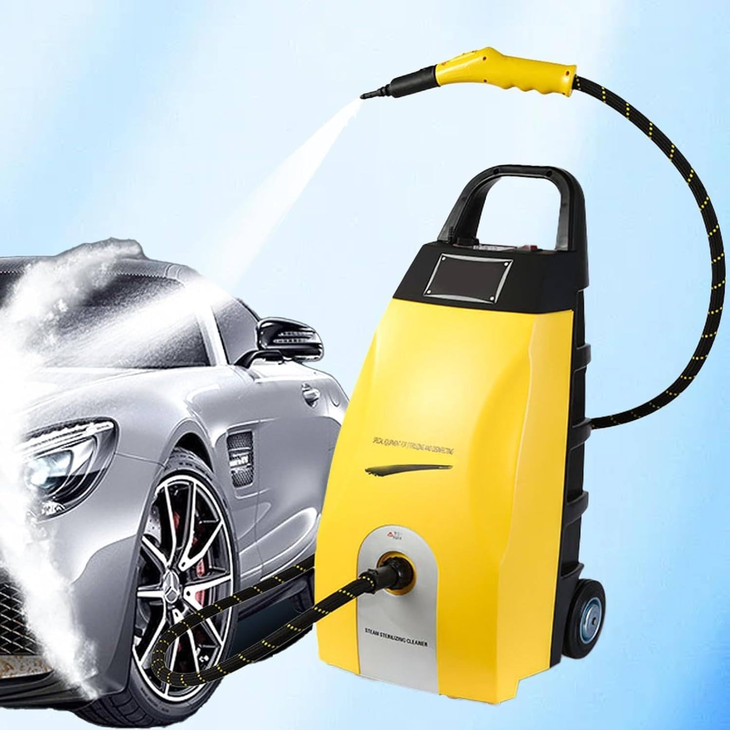 All-in-One Powerful Handheld Steam Cleaner Detachable Floor Steamer with 6 Accessories, Portable 3.5l Tank for Hardwood Floors, Clothes,Windows,Tiles,Furniture,Carpet Yellow