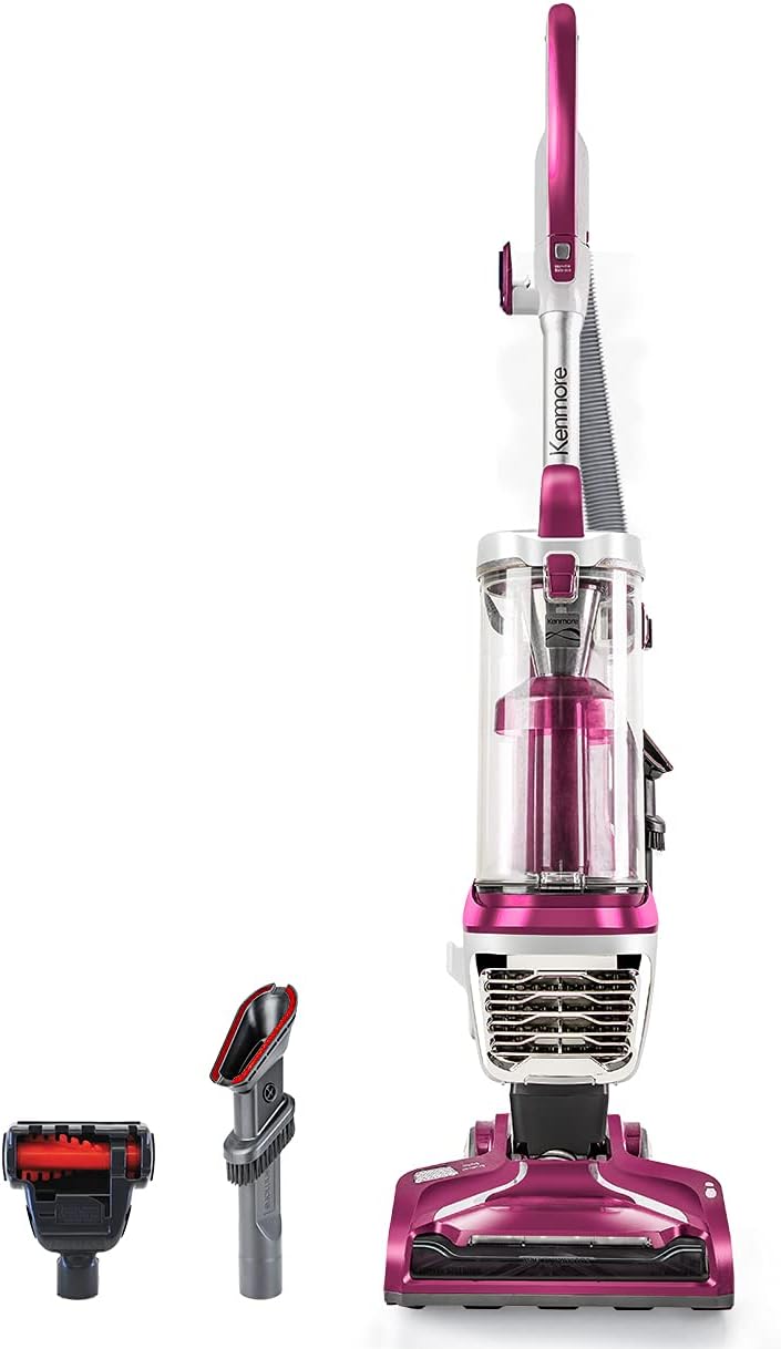 Kenmore DU5092 Bagless Upright Vacuum Lift-Up Carpet Vacuum Cleaner 2-Motor Power Suction with Hair Eliminator Brushroll, Pet Handi-Mate, 2L, Wine W/Lift-up Design