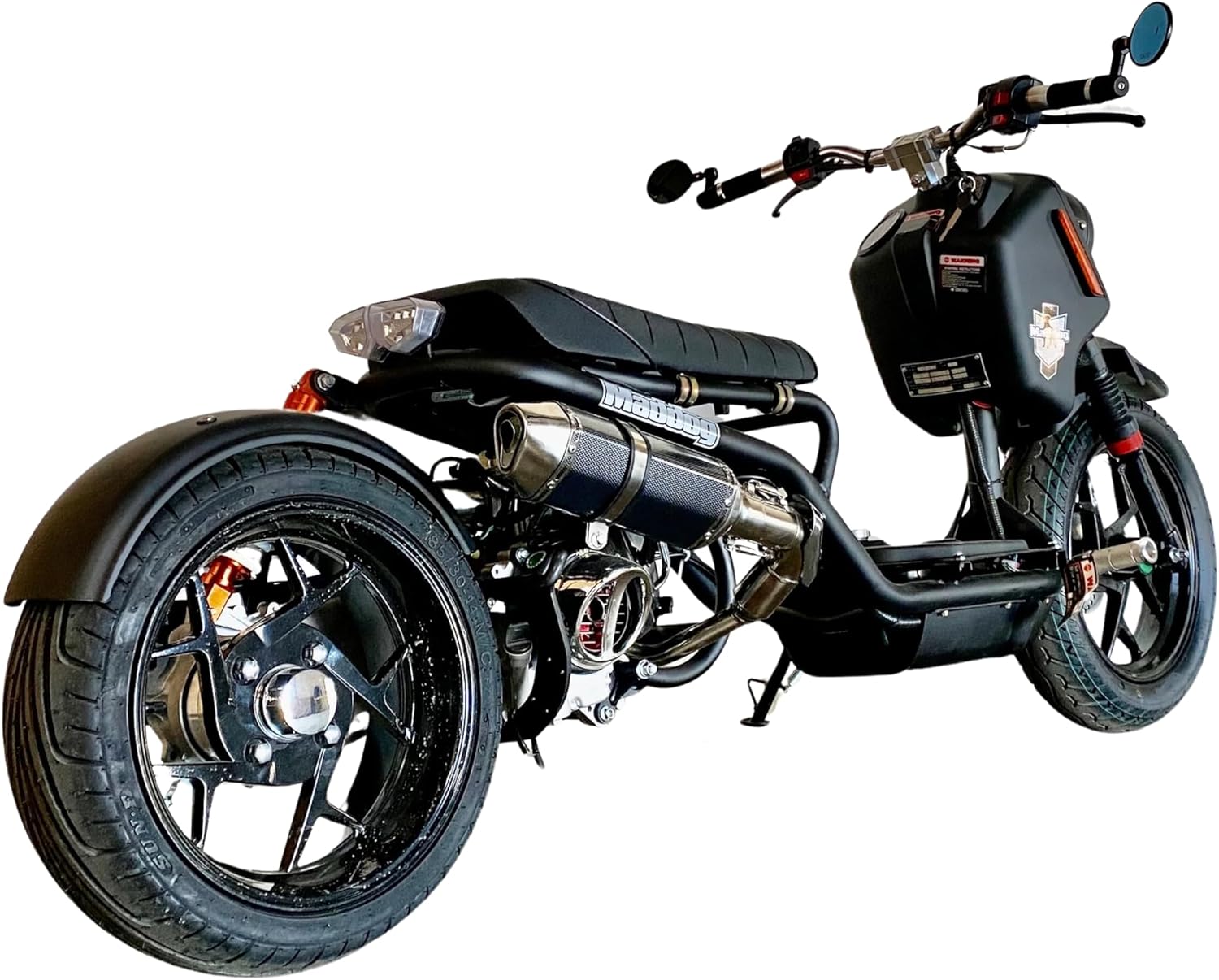 50cc Stretched Scooter Generation 5 Fully Automatic Transmission, PMZ50-22 Stretched Ruckus-Style Moped, Street Legal Gas-Powered Motorcycle for Adults, Halo LED, GY6 Digital Speedometer