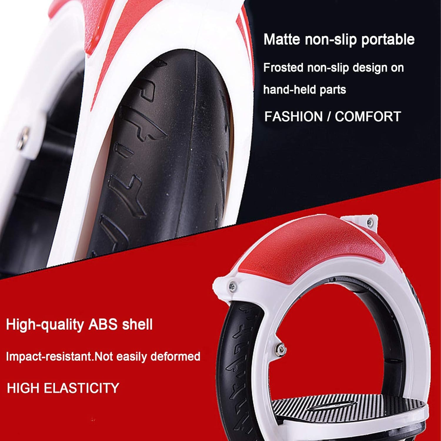 Roller Road Drift Skates Full Set - Boardless Skateboard Roller Skate Plates with High Rebound Pu Wheels, Free Skate Drift Board, Inline Skates Heel Wheels, Protective Gear - Red