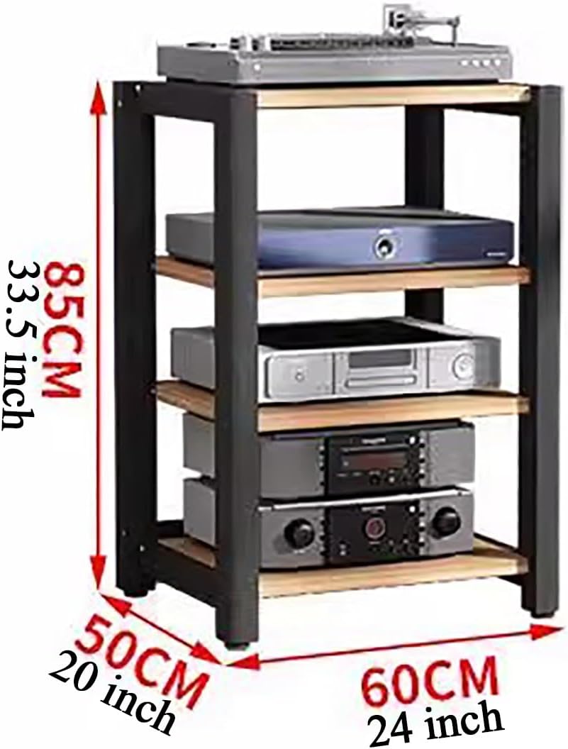 4 Tier Corner Shelf Media TV Console Storage Cabinet