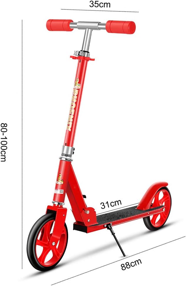 Kick Scooters Adult Featuring Quick-Release Folding System Foldable Trick Scooters with Shoulder Strap 200mm Big Wheels Aluminum Alloy Deck Support 90kg