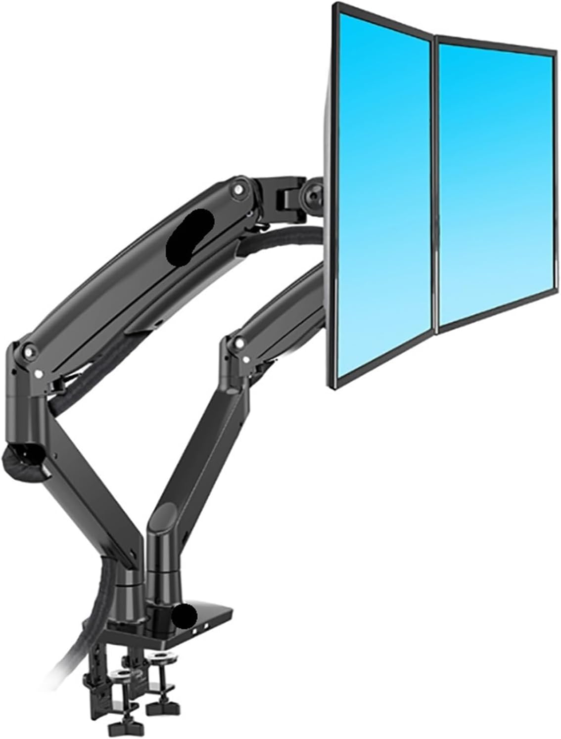 F195A Aluminum 22-32 Inch Dual LED Monitor Stand with Gas Spring Arm(BLACK)