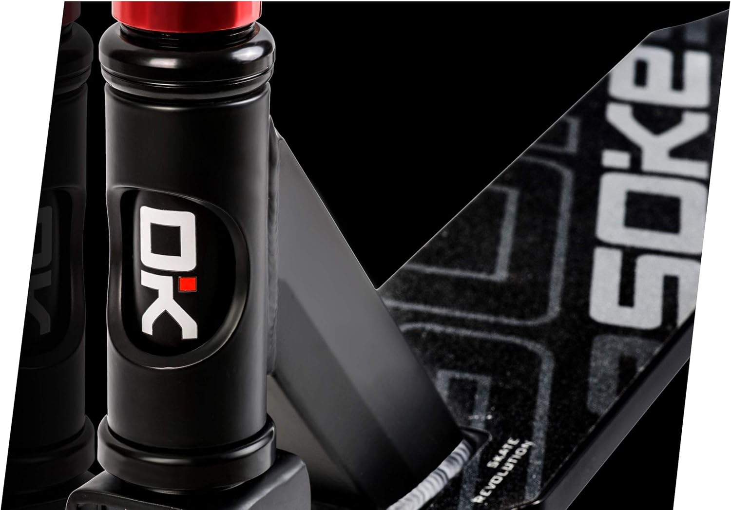 SOKE Stunt Scooter PRO Kick Scooter with ABEC 9 Ball Bearings, Scooter Trick Scooter for Adults and Children, Two Wheels, Freestyle City Scooter, 2 Wheels, Load Capacity 100 kg (Black/Red)