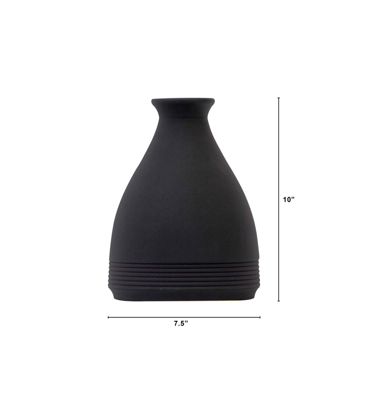 Nearly Natural 10 Black Cone Stone Vase Black Matte