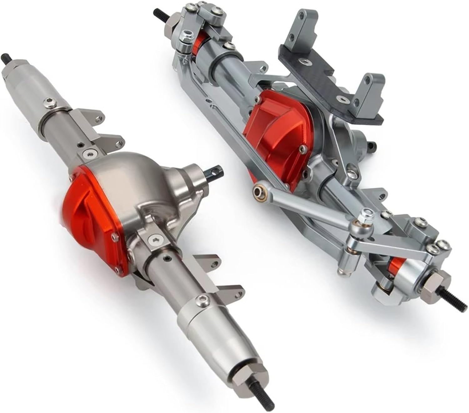 RC Car Accessories Compatible with Axial for SCX10 90047 for Wrangler for TFL 1/10 RC Crawler Car Upgrade Parts Complete Axle Aluminum Front Rear Portal Axle(Front and Rear)