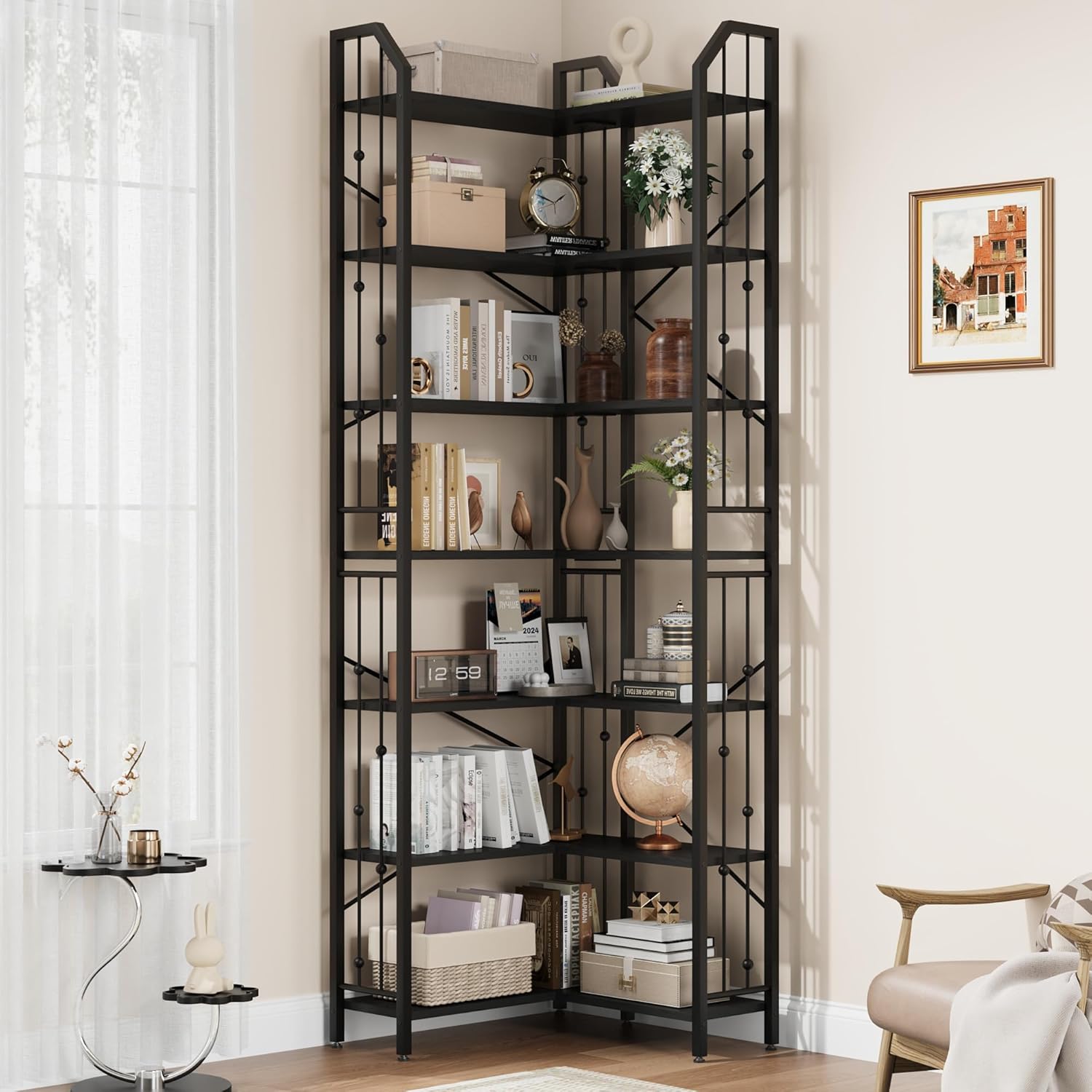 7 Tier Corner Bookshelf, 86