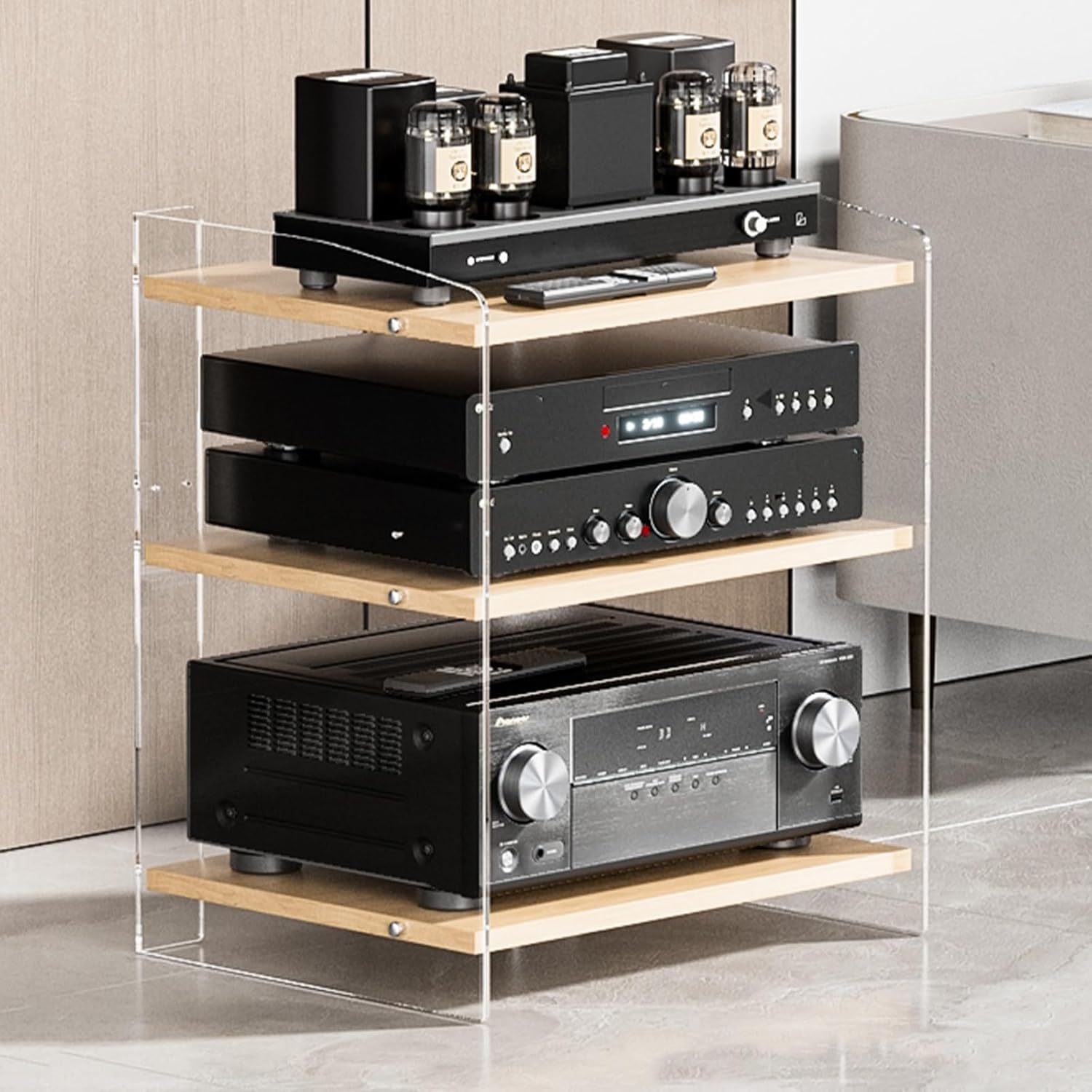3/4 Tier Audio-Video Media Stand with Adjustable Shelves
