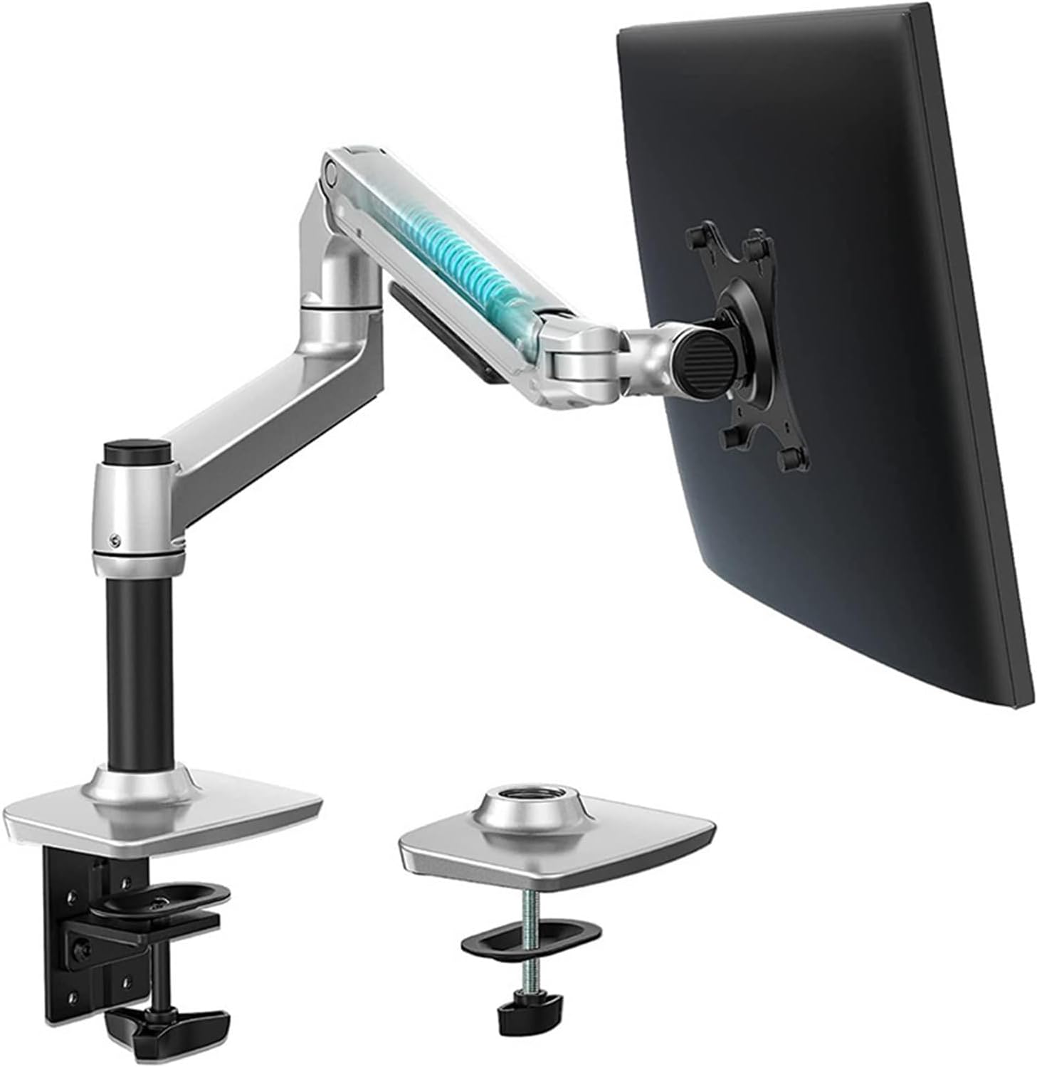 V62C / XSJ8012C Desktop Full Motion 17-38 Inch Monitor Stand Mechanical Spring Arm Aluminum Monitor Support Loading 11 kg(V62C Black)