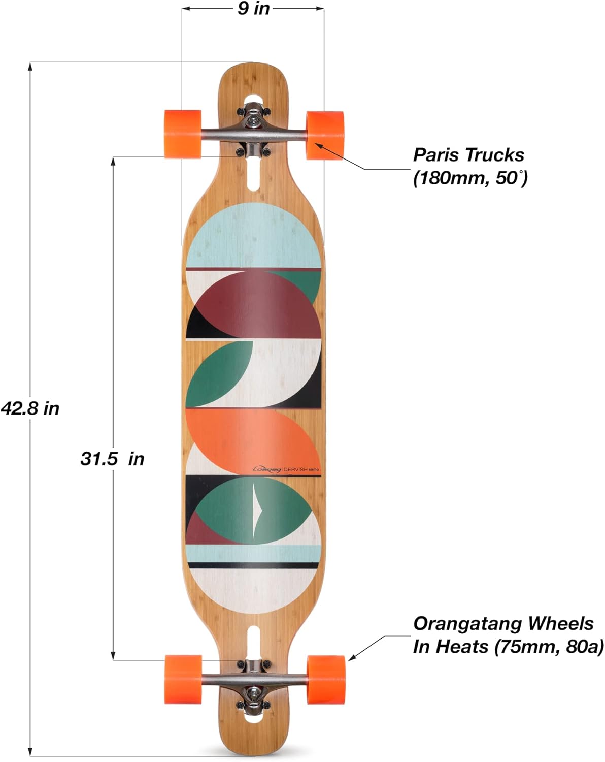 Loaded Boards Dervish Sama Bamboo Longboard Skateboard Complete