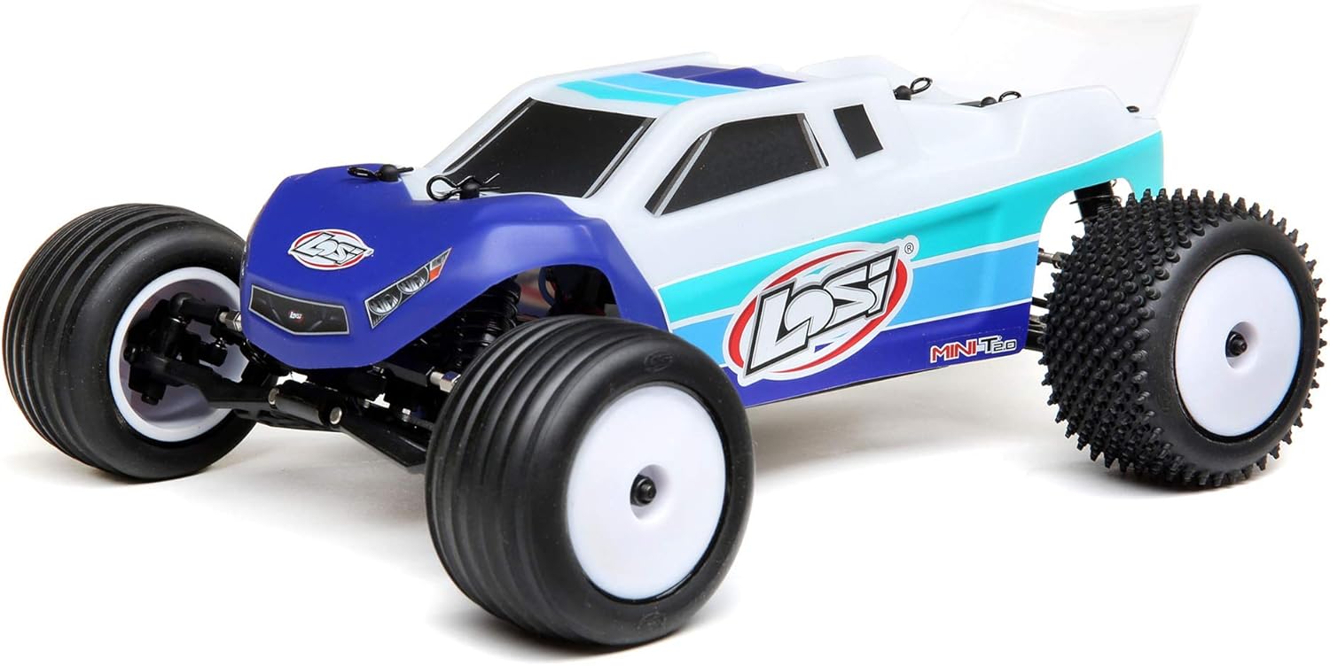 Losi RC Truck 1/18 Mini-T 2.0 2 Wheel Drive Stadium Truck Brushless RTR Ready-to-Run Blue LOS01019T2