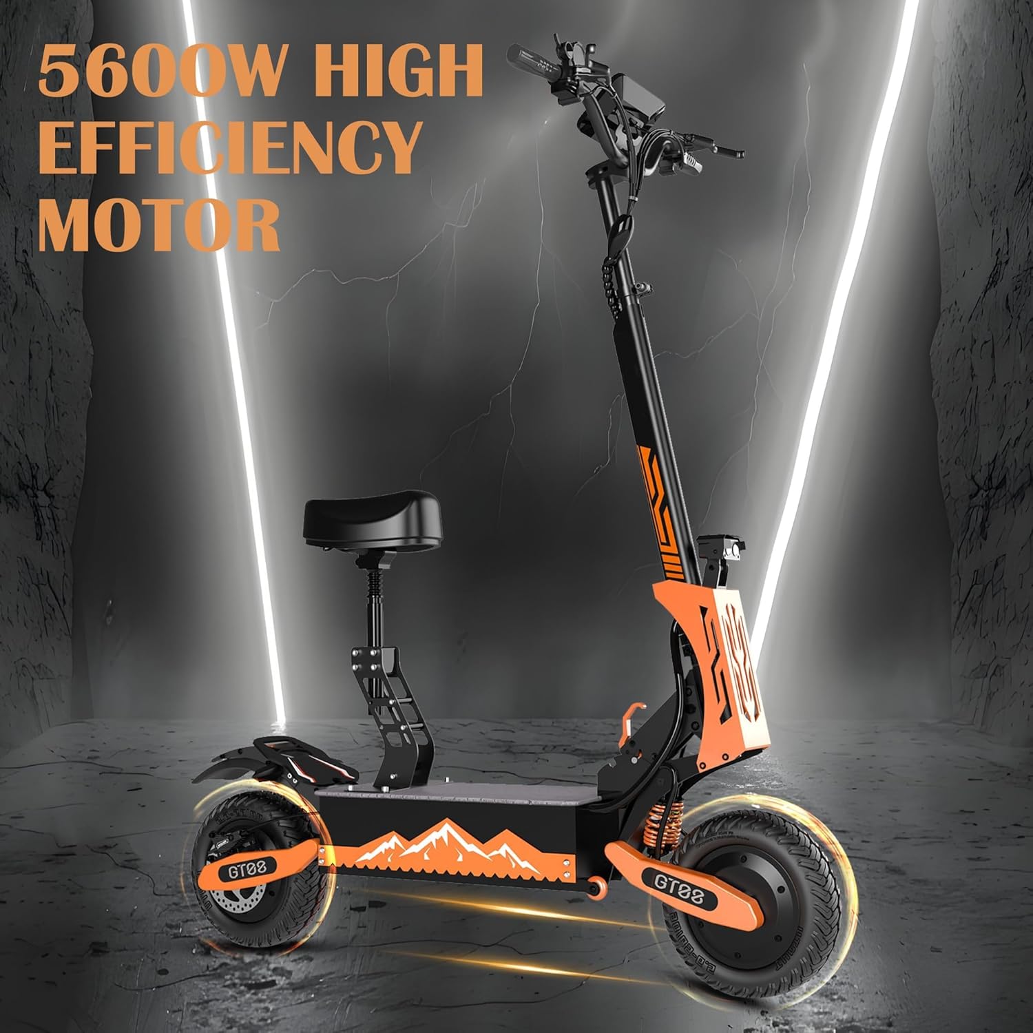 DOF 60V 27AH Electric Scooter for Adults, 5600W Dual Motor Commuter with 50MPH Speed & 40 Miles Range,11