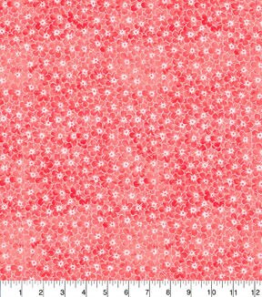 Coral Sundrenched Floral Cotton Fabric by Keepsake Calico