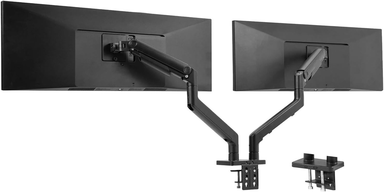 Extension Spring Dual Extra Wide Monitor Stand, up to 45-inch Computer Screen -