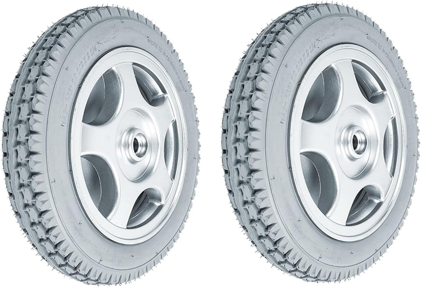 12inch Power Wheelchair Rear Wheels, Bearing: 17mm, Wheelchair Wheel Replacement, Solid Wheels, Aluminum Alloy Hub, Walker Wheels (1 Pair)