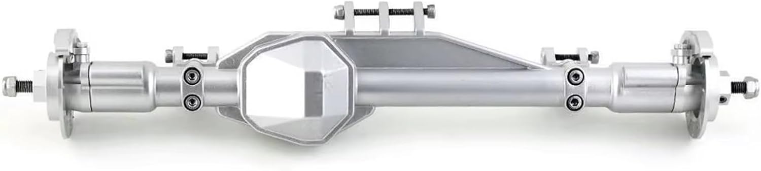 Compatible with Axial RBX10 for Ryft 1/10 RC Crawler Car Upgrade Parts Accessories Metal Front and Rear Axle RC Accessories(Silver,Rear and Front)