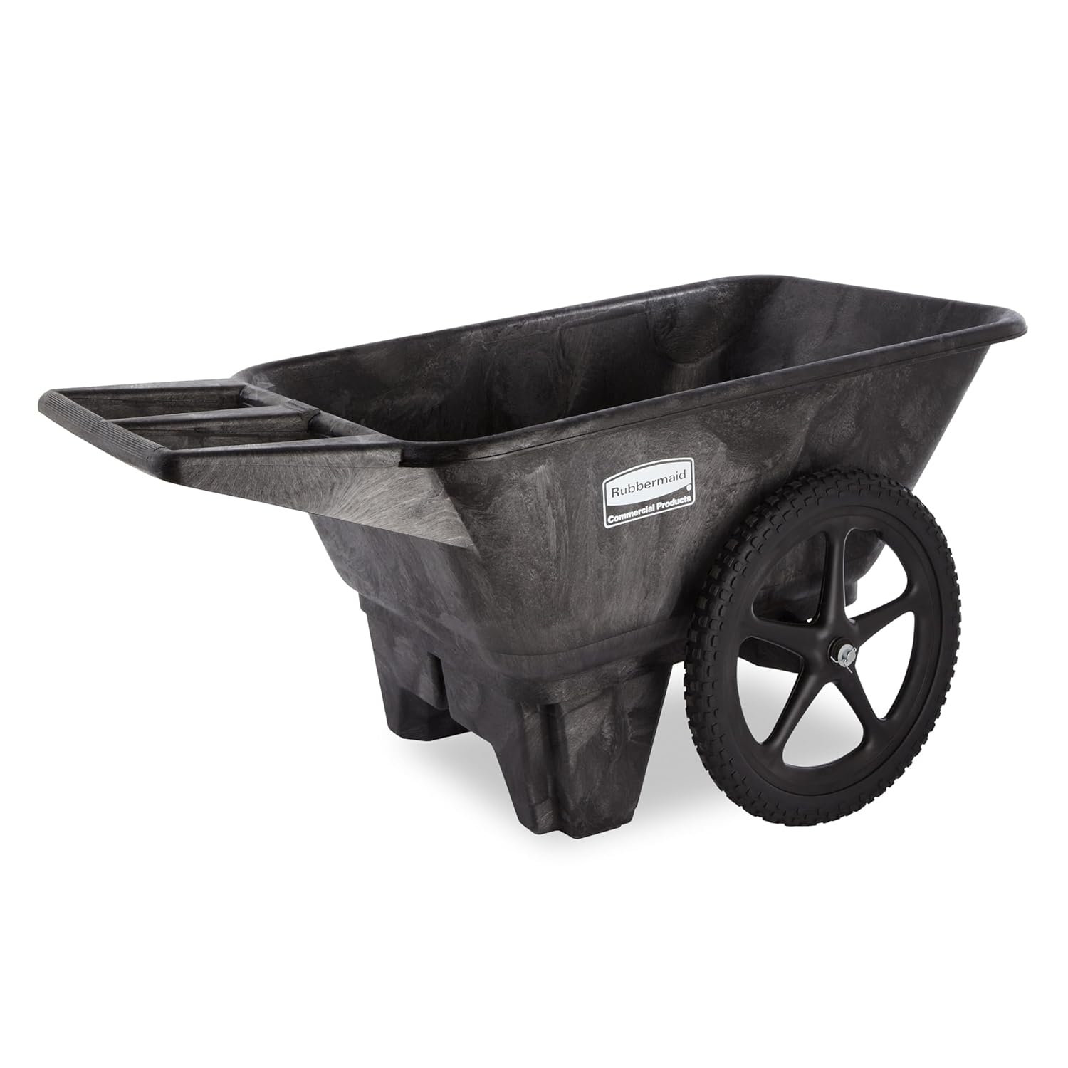 Rubbermaid Commercial Products 8.75 Cubic Foot, All-Weather, Big-Wheel Cart/Yard Cart/Lawn Cart/Wheelbarrow, Yardwork/Landscaping/DIY Projects, Durable/Weather Resistant, Black