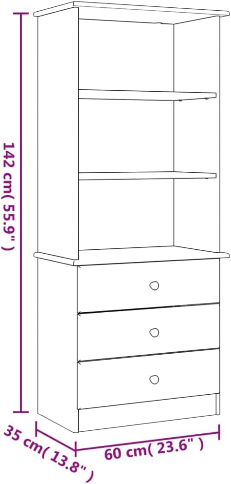 YAFF Bookcase with Drawers ALTA White 23.6