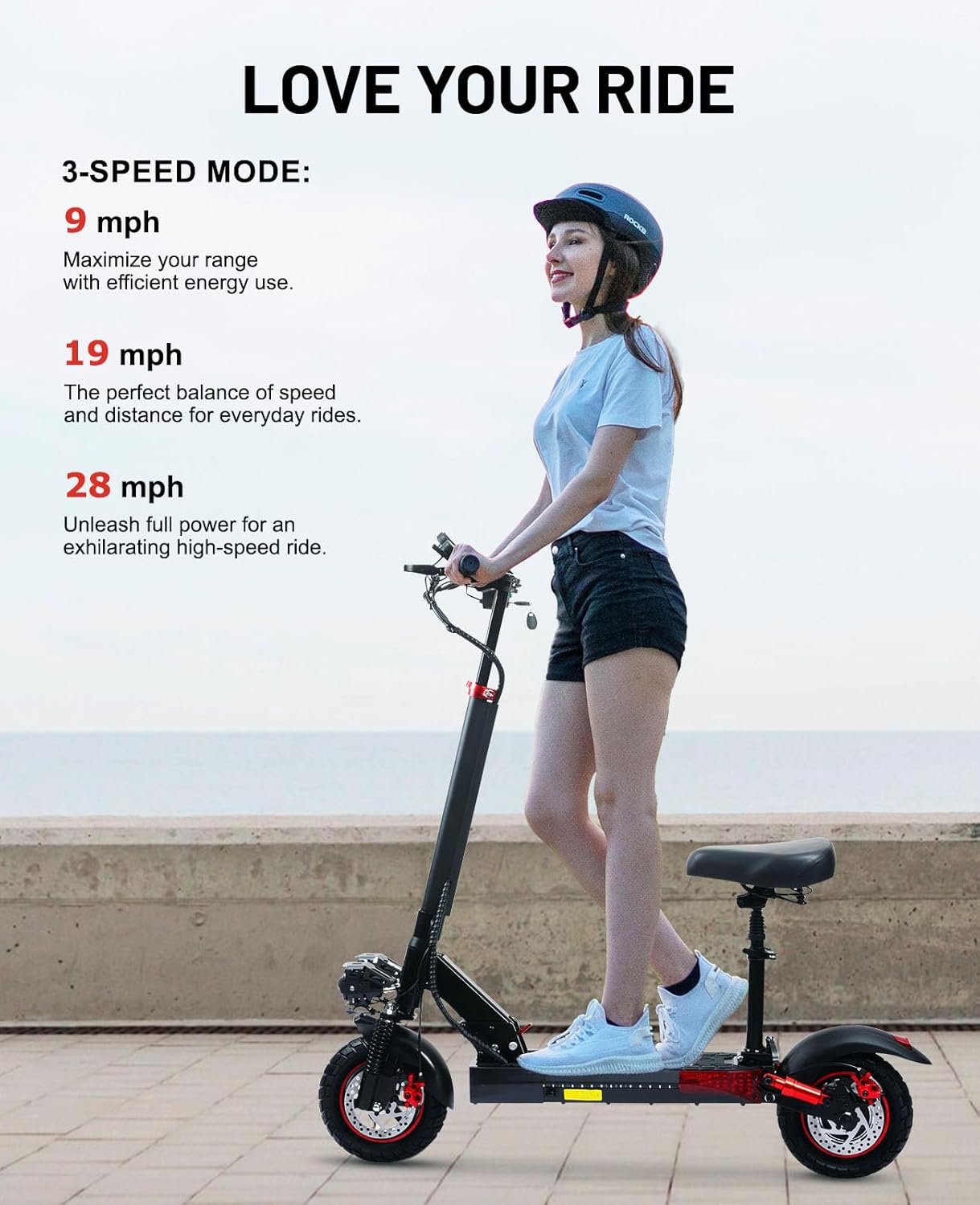 Electric Scooter Adults with Seat - 800W/1200W Motor, 28/40 Miles Long Range & 28/34 Mph Fast Electric Scooters with Seat,11