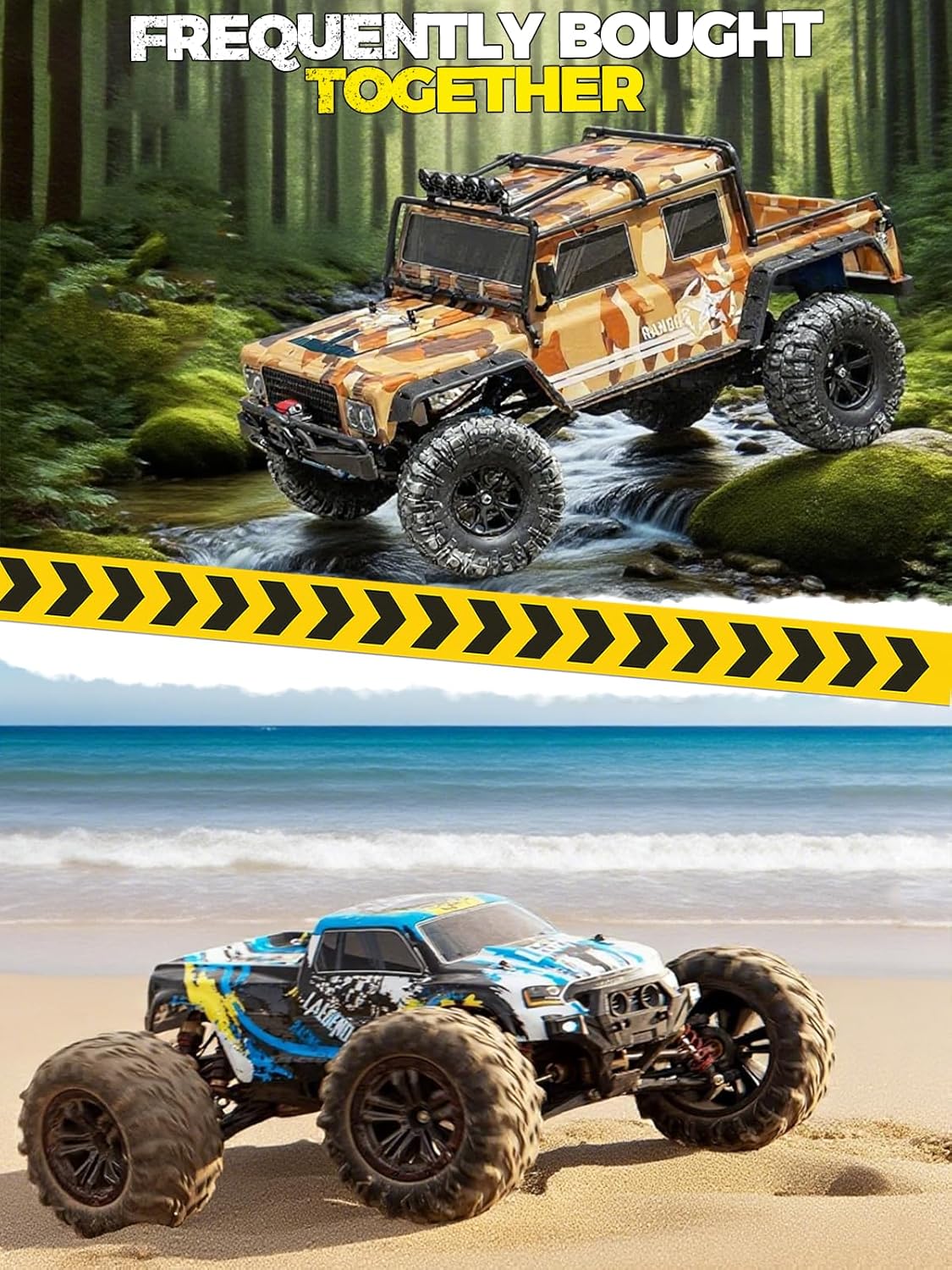 1/8 Scale Fast RC Cars for Adults，Max 10 mph Electric Off-Road Monster Truck,Waterproof RC Car 4WD Remote Control Car with 3S Lipo 30+ Min Play, All Terrain