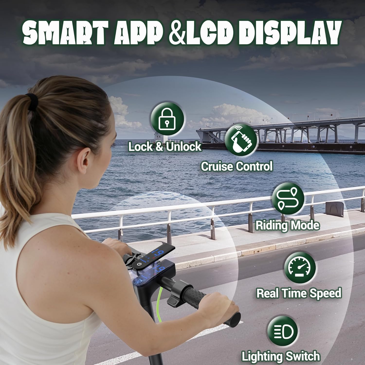 VOLPAM Electric Scooter Adult, 19 MPH & 15 Miles Range, 350W Motor, 8.5